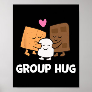 Lustiger Camping-S'mores-Gruppenumarmung Süße S'mo Poster