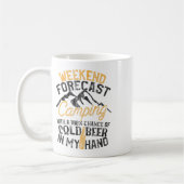 Lustiger Camping-Wochenende-Vorhersage 100% Chance Kaffeetasse (Links)