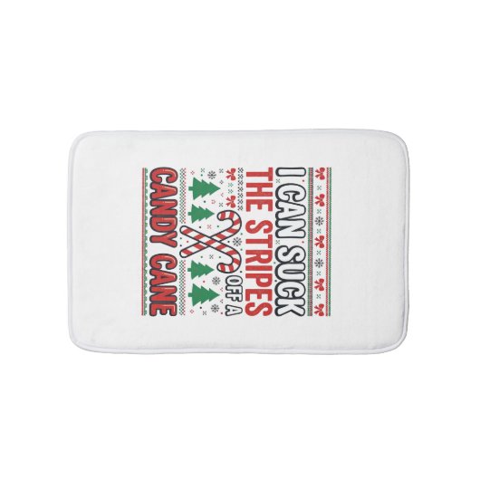 Lustiger Candy Cane Weihnachtspullover Badematte (Vorderseite)