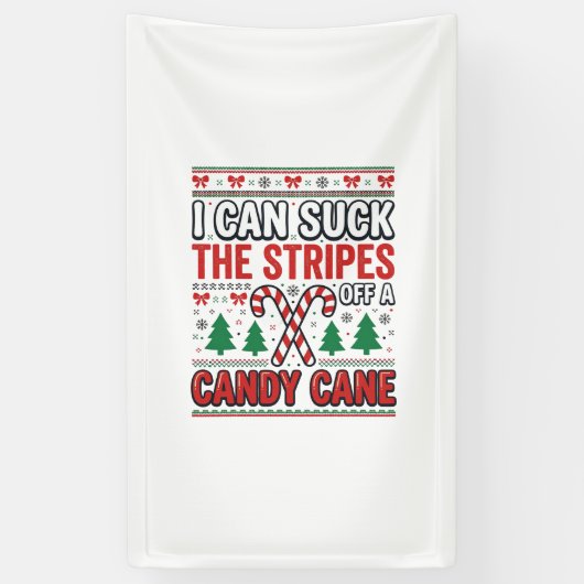 Lustiger Candy Cane Weihnachtspullover Banner (Vertikal)