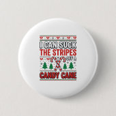 Lustiger Candy Cane Weihnachtspullover Button (Vorderseite)