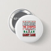 Lustiger Candy Cane Weihnachtspullover Button (Vorne & Hinten)
