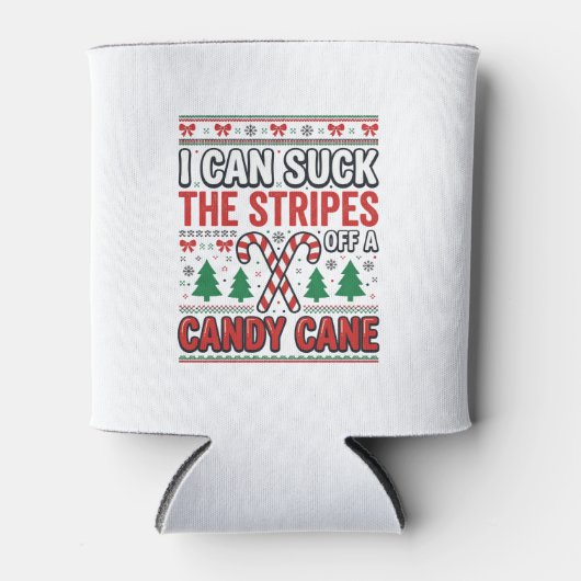 Lustiger Candy Cane Weihnachtspullover Dosenkühler (Vorderseite)