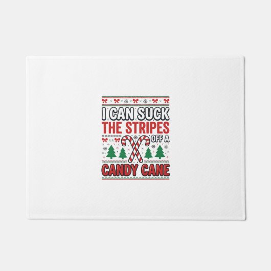 Lustiger Candy Cane Weihnachtspullover Fußmatte (Vorderseite)