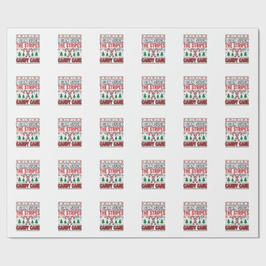 Lustiger Candy Cane Weihnachtspullover Geschenkpapier (Flach)