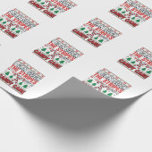 Lustiger Candy Cane Weihnachtspullover Geschenkpapier (Ecke)