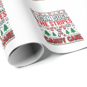 Lustiger Candy Cane Weihnachtspullover Geschenkpapier (Rolleneckpunkt)
