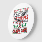 Lustiger Candy Cane Weihnachtspullover Große Wanduhr (Winkel)
