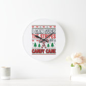 Lustiger Candy Cane Weihnachtspullover Große Wanduhr (Zuhause)