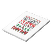 Lustiger Candy Cane Weihnachtspullover Notizblock (Rotiert)