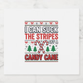 Lustiger Candy Cane Weihnachtspullover Schaumweinetikett (Einzelnes Label)