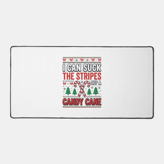 Lustiger Candy Cane Weihnachtspullover Schreibtischunterlage (Vorderseite)