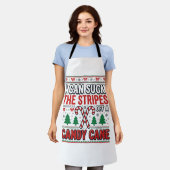 Lustiger Candy Cane Weihnachtspullover Schürze (Getragen)