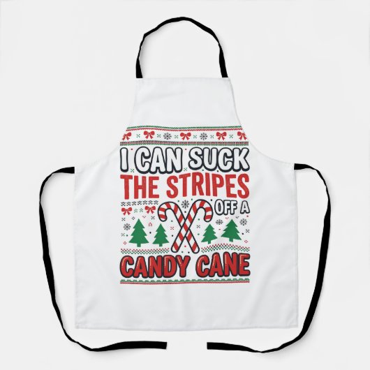 Lustiger Candy Cane Weihnachtspullover Schürze (Vorderseite)