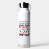 Lustiger Candy Cane Weihnachtspullover Trinkflasche (Vorderseite)