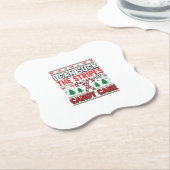 Lustiger Candy Cane Weihnachtspullover Untersetzer (angewinkelt)