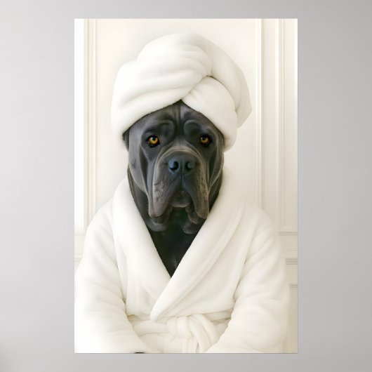 Lustiger Cane Corso Badezimmerdruck, Cane Corso In Poster (Vorne)