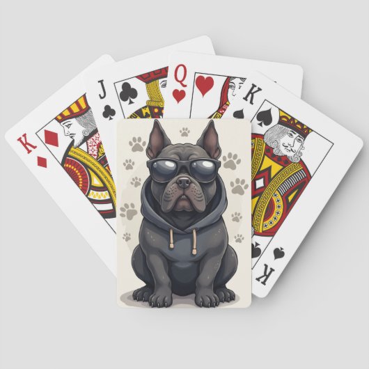 Lustiger Cane Corso Kawaii Hund Spielkarten (Rückseite)