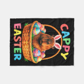 Lustiger Cappy-Oster-Capybara-Hase mit Ostereiern Fleecedecke (Vorderseite (Horizontal))