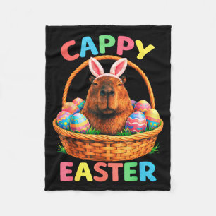 Lustiger Cappy-Oster-Capybara-Hase mit Ostereiern Fleecedecke