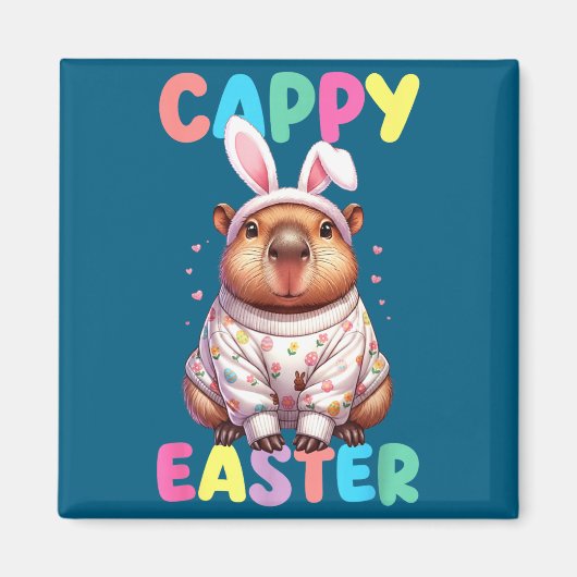 Lustiger Cappy-Oster-Capybara-Meme Frohe Ostern Magnet (Vorne)