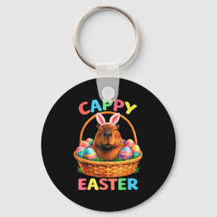 Lustiger Cappy-Oster-Hase Capybara mit Eiern Frühl Schlüsselanhänger
