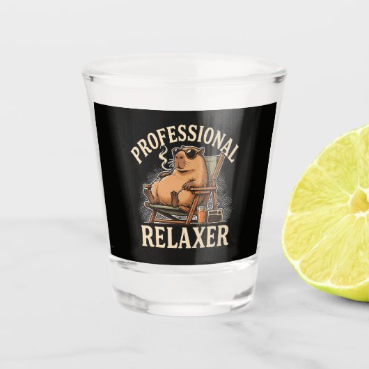 Lustiger Capybara-Betriebsentspanner Schnapsglas (Vorderseite)