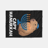 Lustiger Capybara Frohes Hanukkah Chanukah Jüdisch Fleecedecke (Vorderseite (Horizontal))