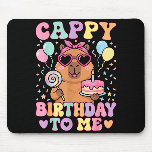 Lustiger Capybara-Geburtstag für süße Mädchen Gebu Mousepad (Vorne)