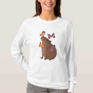Lustiger Capybara mit Schmetterling – Süßes Nageti T-Shirt