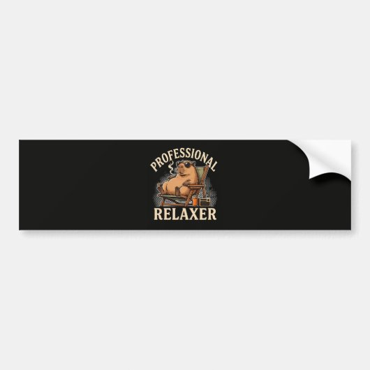Lustiger Capybara-Professioneller Entspanner Autoaufkleber (Vorne)