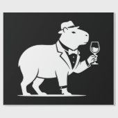 Lustiger Capybara-Weinglas Minimalist Modern Geschenkpapier (Flach)