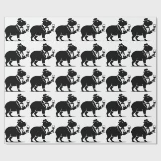 Lustiger Capybara-Weinglas Minimalist Modern Geschenkpapier