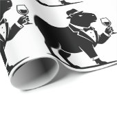 Lustiger Capybara-Weinglas Minimalist Modern Geschenkpapier (Rolleneckpunkt)