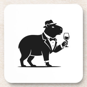 Lustiger Capybara-Weinglas Minimalist Modern Getränkeuntersetzer