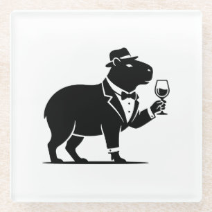Lustiger Capybara-Weinglas Minimalist Modern Glasuntersetzer