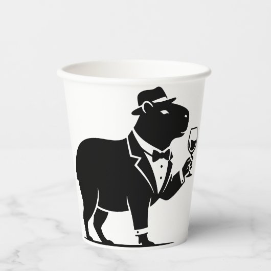 Lustiger Capybara-Weinglas Minimalist Modern Pappbecher (Vorderseite)