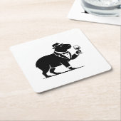 Lustiger Capybara-Weinglas Minimalist Modern Rechteckiger Pappuntersetzer (angewinkelt)