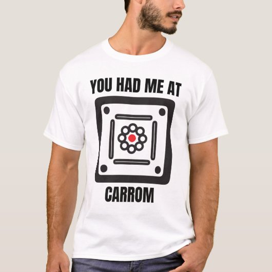 Lustiger Carrom-Spieler T-Shirt (Vorderseite)