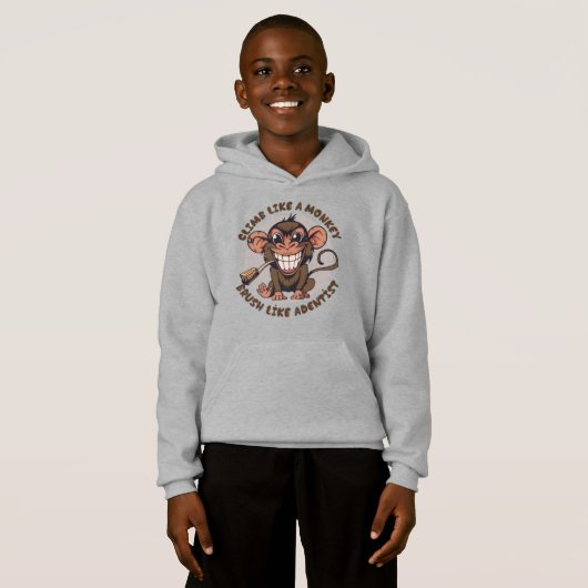 Lustiger Cartoon-Affe | Kinder Pullover Hoodie (Vorne ganz)