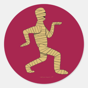 Lustiger Cartoon-ägyptische Mama-Pyramiden Runder Aufkleber