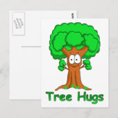 Lustiger Cartoon-Baum Umarmer Postkarte (Vorne/Hinten)