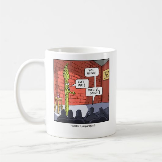 Lustiger Cartoon-Becher-Spargel Kaffeetasse (Links)