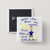 Lustiger Cartoon Button (Vorne & Hinten)