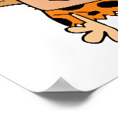 lustiger Cartoon Caveman mit Klub Poster (Ecke)