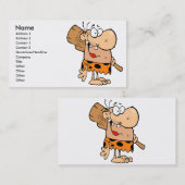 lustiger Cartoon Caveman mit Klub Visitenkarte (Vorne/Hinten)
