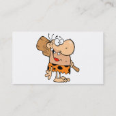 lustiger Cartoon Caveman mit Klub Visitenkarte (Rückseite)