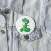 Lustiger Cartoon-Dinosaur brüllender T-Rex Button (Beispiel)