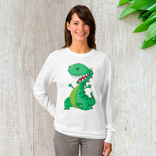 Lustiger Cartoon-Dinosaur brüllender T-Rex T-Shirt