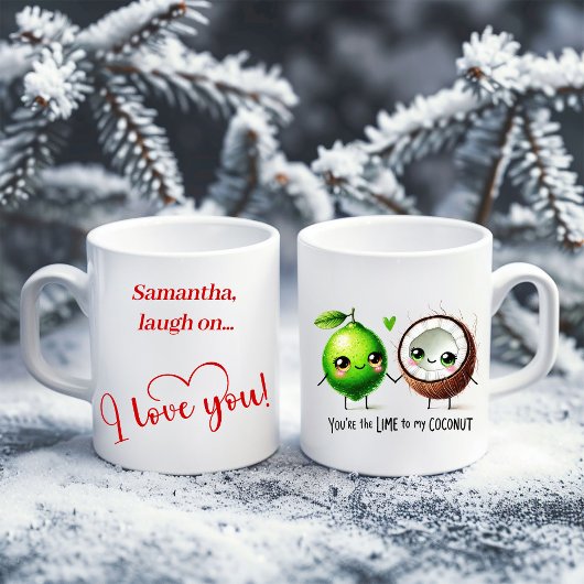 Lustiger Cartoon-Essen-Liebesbecher personalisiert Kaffeetasse